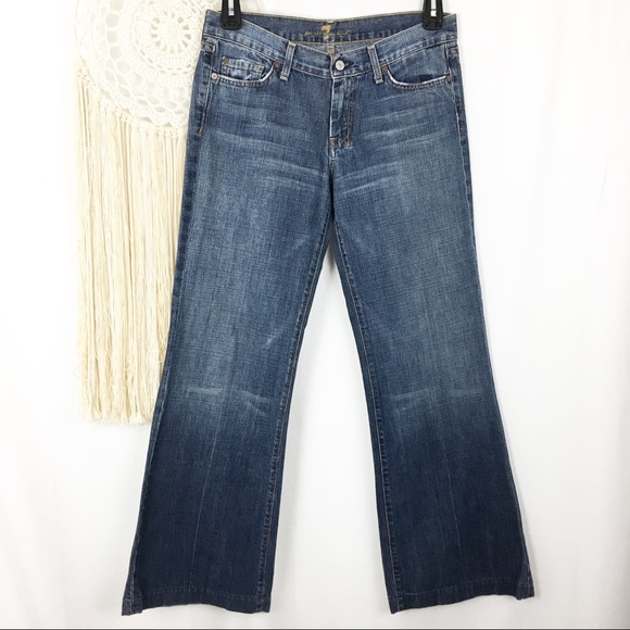 7 For All Mankind Denim - 7FAMK Dojo Medium Wash Denim Flare Jeans Sz 30